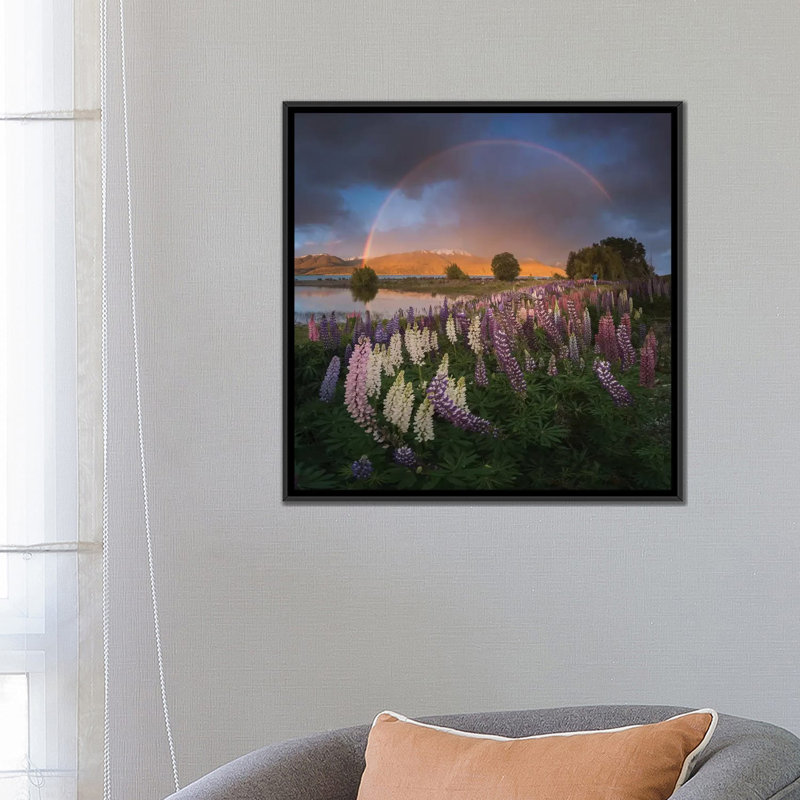 «Spring in New Zealand VII», impression sur toile, H 18 po x l 18 po x P 1,5 po, Toile avec cadre noir, Pas de tapis