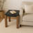 Belmont Square Granite Veneer End Table With Black Top and Brown Wood Legs-21" x 21"-715957565-715957562