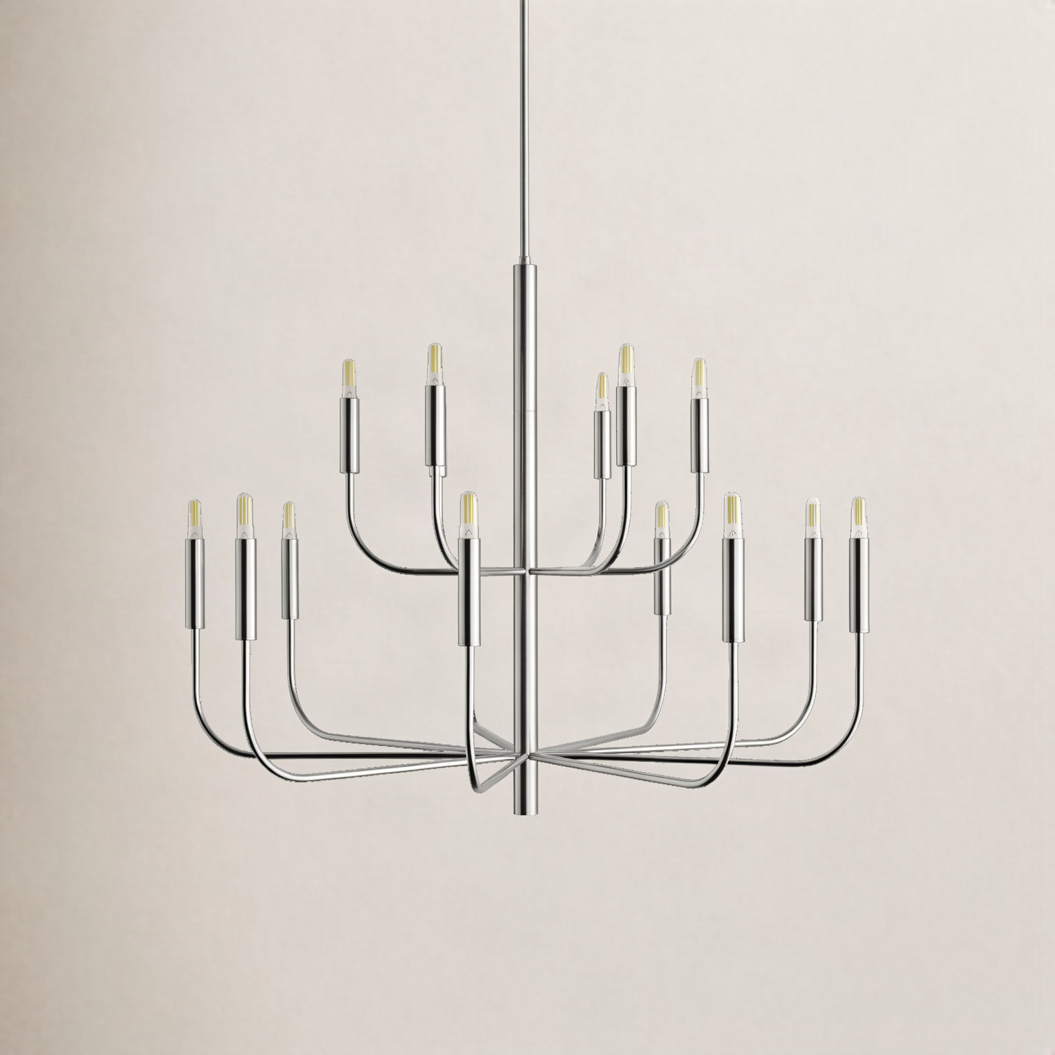 Tedder 15-Light Chandelier, Polished Nickel