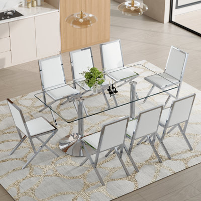 Seater Dining Table Sets(must Include Both Table And Chair) Glass Metal Modern Kitchen Home