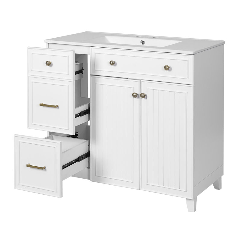 Bathroom Vanity With Sink, White