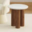 Table d'appoint Mid-Century moderne en bois massif et marbre-222833-222832