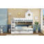 Lit simple sur simple avec maison et tiroir, escalier, DEL, blanc-220909565