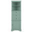 Armoire triangulaire haute avec 3 tiroirs et tablettes réglables, armoire de rangement haute pour salle de bain, panneau de fibres à densité moyenne avec finition peinte-1101084664