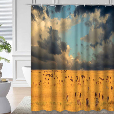 Rideau de douche avec 12 crochets
