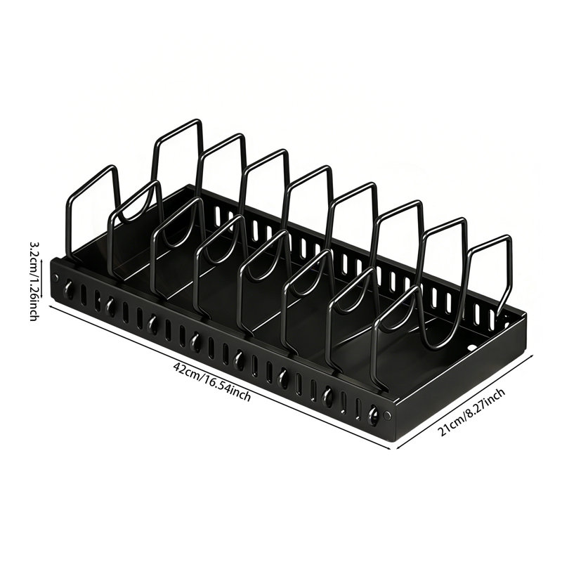 Hale-Marvin Pull Out Steel Kitchenware Divider(Black), Black