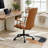 Antique High-Back Executive Office Chair with Adjustable Height & 360-Degree Swivel,PU Leather Upholstery,Armrests & Five-Star Base-1425932037