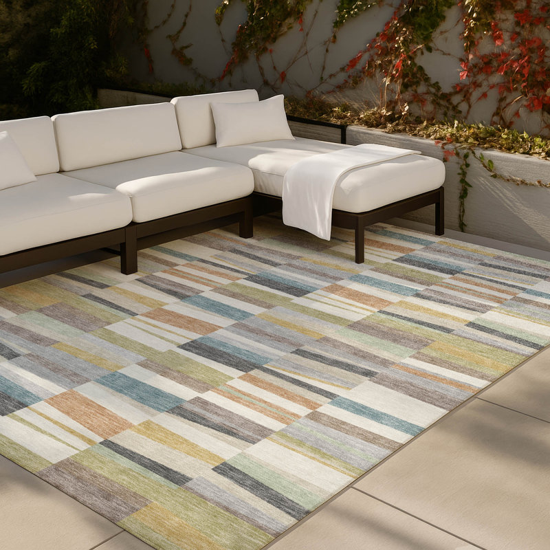 Tapis intérieur / extérieur lavable à la machine Chantille ACN2575, Ivoire ivoire, 5 pi x 7 pi 6 po