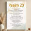 Psalm 23 Scripture Text Watercolor Art on Textured Background on Wrapped Canvas - 36" H x 24" W