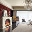 Beige Manufactured Wood Electric Fireplace