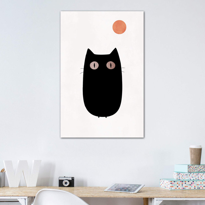 «The Cat» par Kubistika - impression encadrée sur papier, H 48 po x l 32 po x P 1,5 po, Toile tendue, Pas de tapis