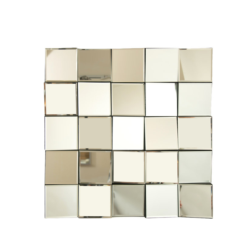 Miroir décoratif carré 24 po 3D