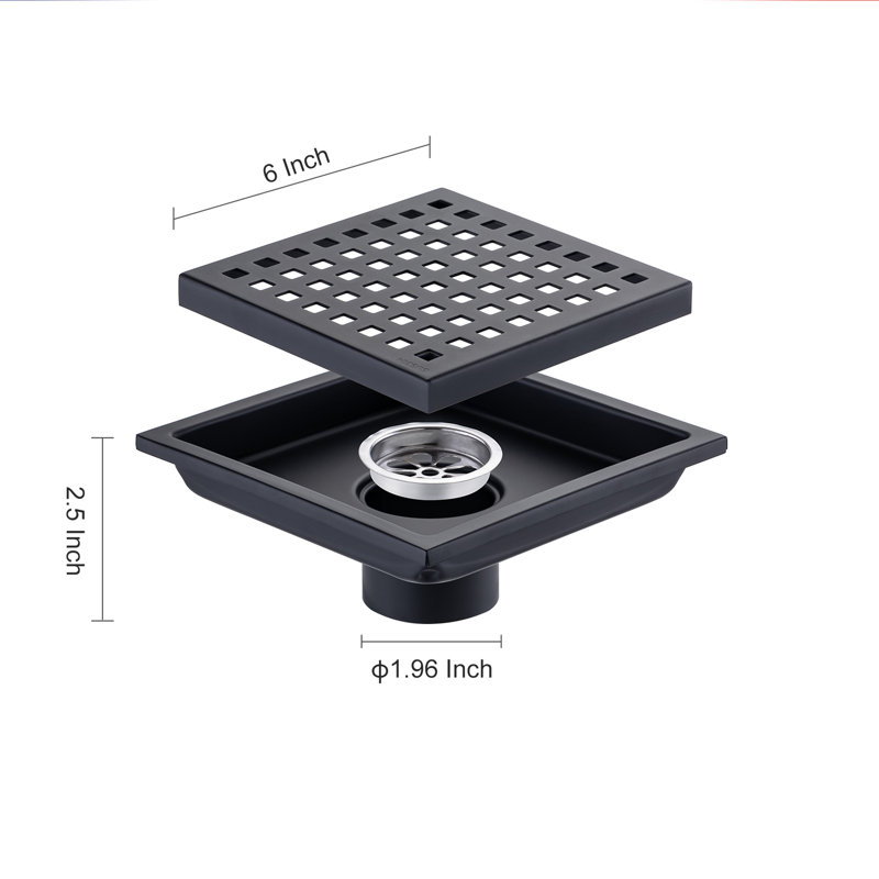 Drain de douche à grille, Noir mat