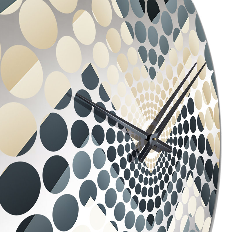 Grey White Geometric Neutrals Chevron Pattern - Chevron  Wall Clock, Medium