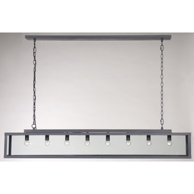Taplin 8 - Light Lead Paint Metal/Clear Glass Kitchen Island Pendant