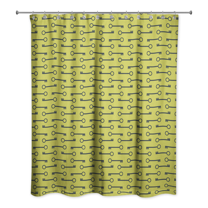 Rideau de douche simple Teo, Vert / Noir