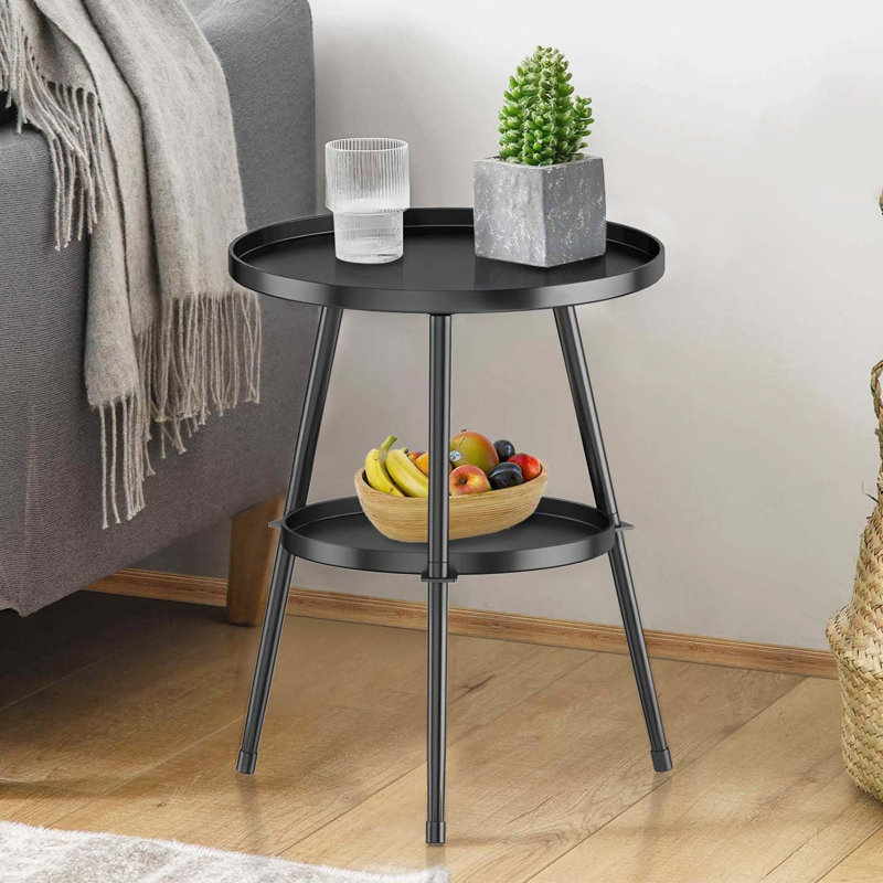 Krystyn Round Steel Outdoor Side Table