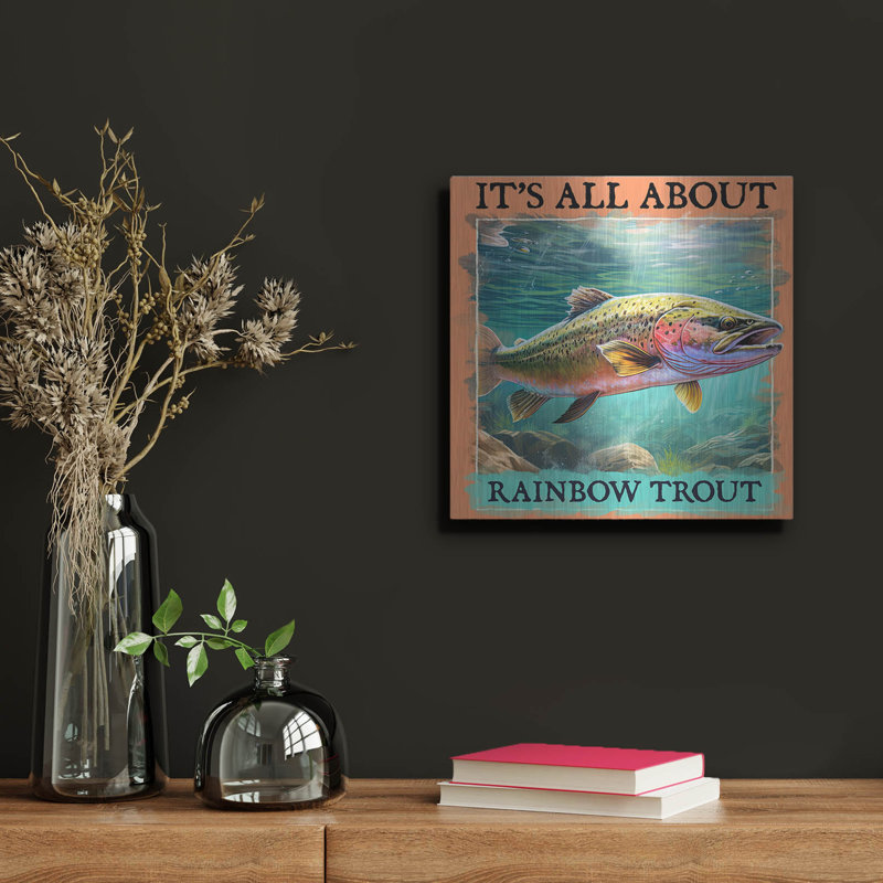  «Rainbow Trout» par Jim Baldwin, art mural en métal, 12 po x 12 po, H 12 po x l 12 po