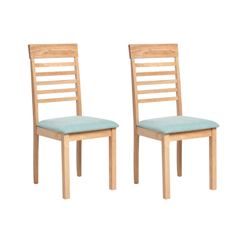 47cm H Fabric Upholstered Slat Back Side Chair in Brown, Green, Blue, Natural