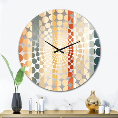 Horloge murale rayée beige et brune à motif sérénité
