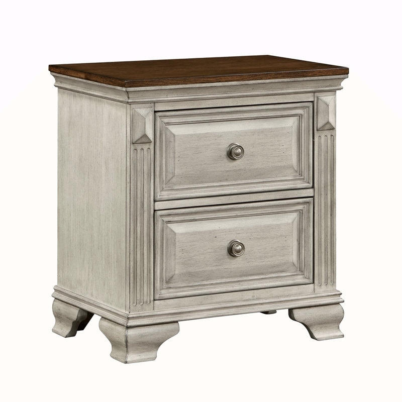 Table de chevet traditionnelle bicolore 1pc