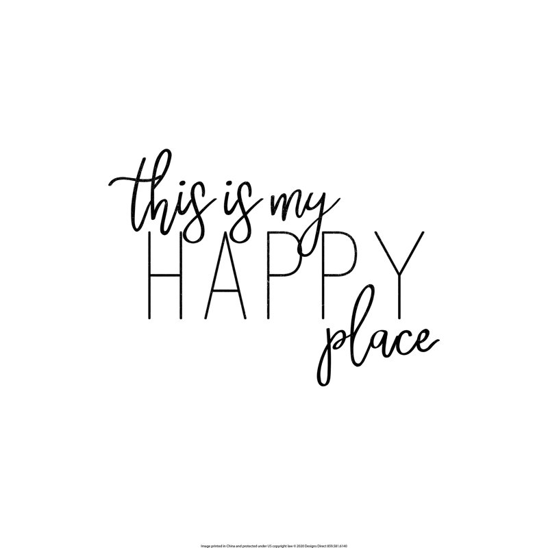 This Is My Happy Place, art textuel sur toile tendue, H 36 po x l 36 po