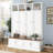 76.7''H Farmhouse Hall Tree with Bench and Cabinet-129586752