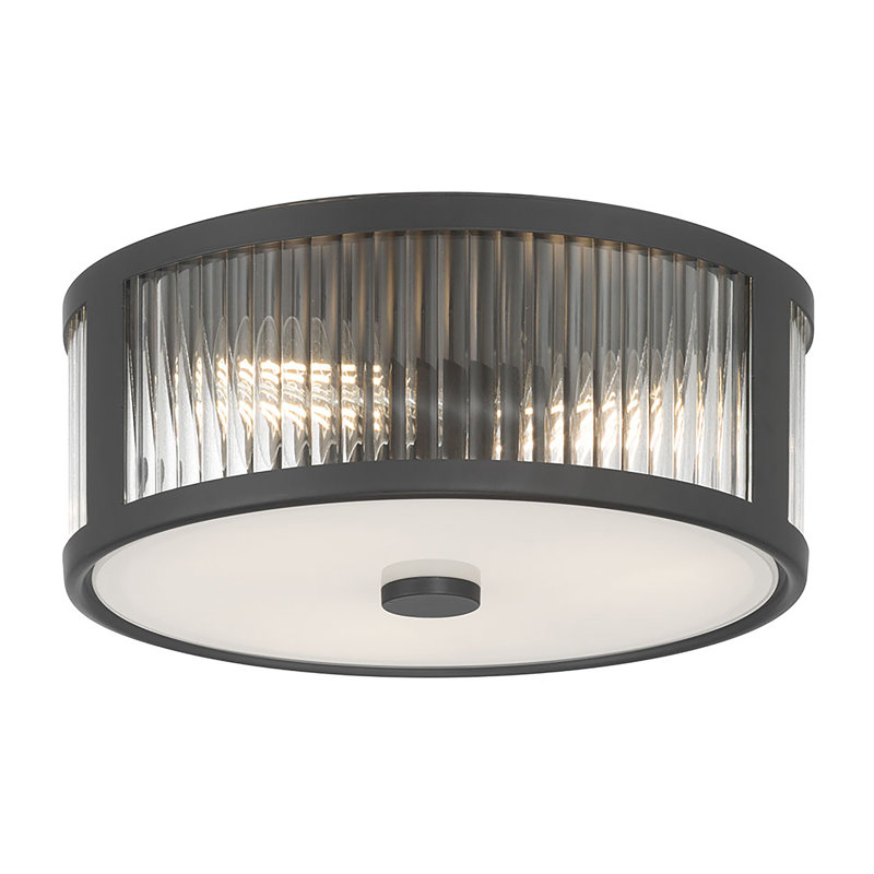 Gabrie 11.75" Wide 3-Light Flush Mount, Matte Black