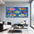 Animals Colorful Fish Underwater Scene Pattern Set of 3 Canvas Wall Art Prints-1432431239