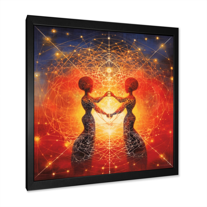 «Twin Flame Universe», impression sur toile, H 36 po x l 36 po x P 1,5 po, Cadre simple noir