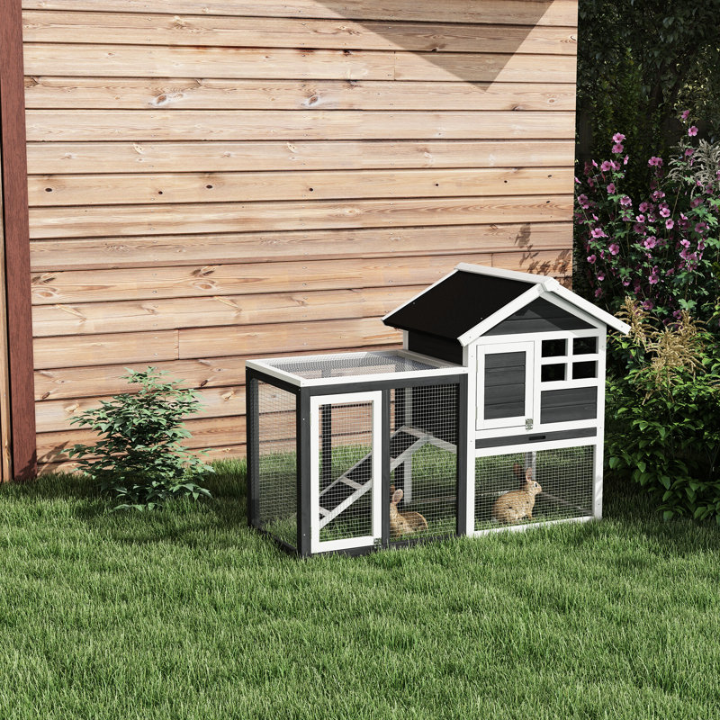 Maison grise 48 "avec toit en asphalte imperméable - Cage pour l'intérieur et l'extérieur