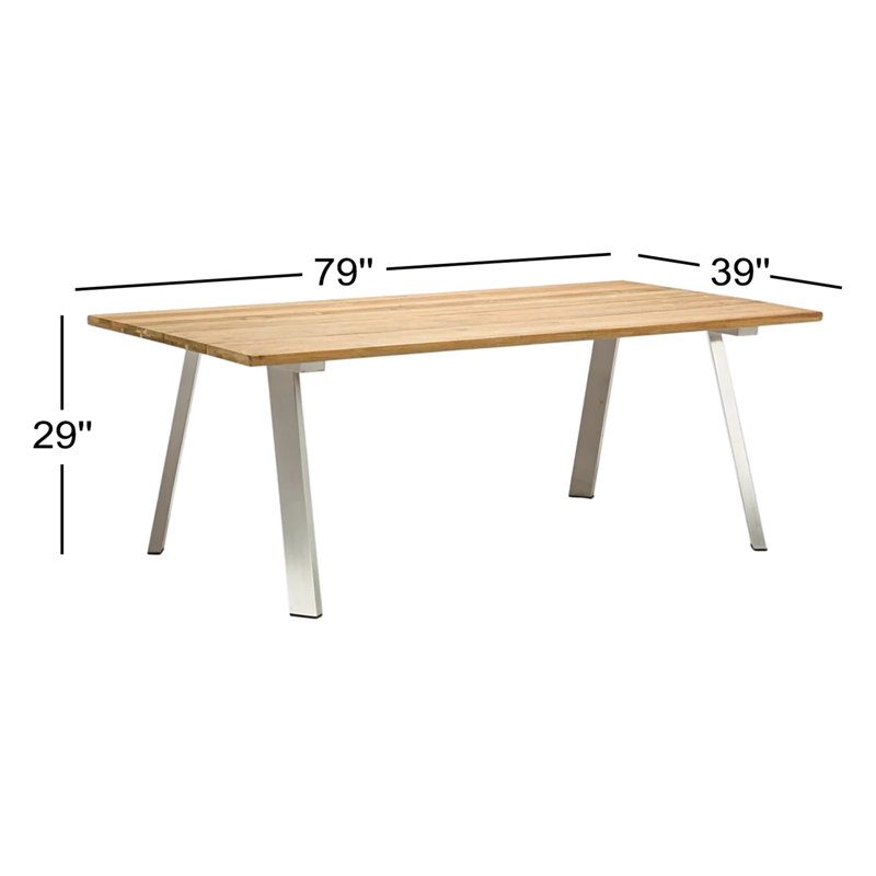  Rhea Outdoor Rectangular Wood Dining Table W79"in. D39" in. H29" in