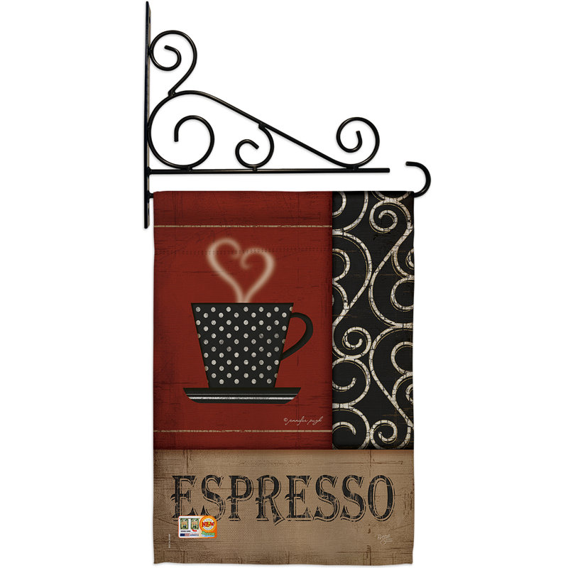 Jardin décoratif en polyester 2 faces espresso impressions ensemble de drapeaux