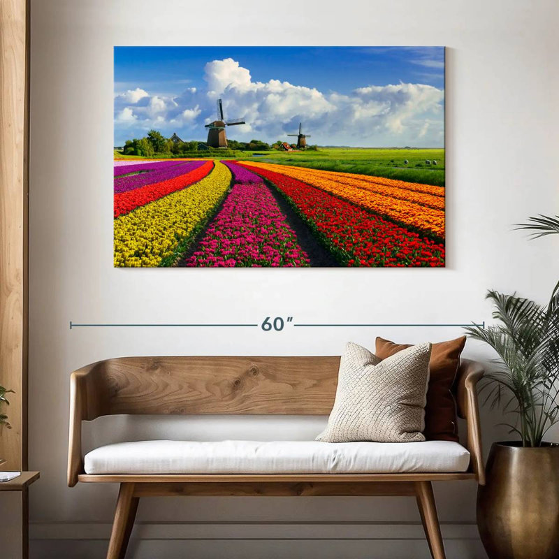 Alvord scène de printemps hollandais, H 32 po x l 48 po