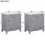 Meuble-lavabo de 60 po en gris, lavabos doubles et tiroirs pratiques - Option de rangement élégante et élégante-129909023