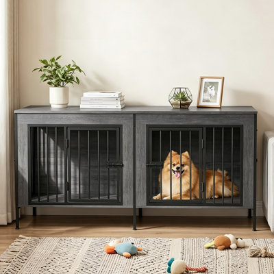 Large Furniture Style Pet Crate With Divider