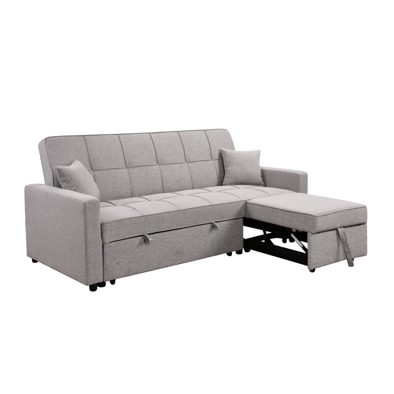 Canapé-lit rembourré 83 po Modern, Gris clair