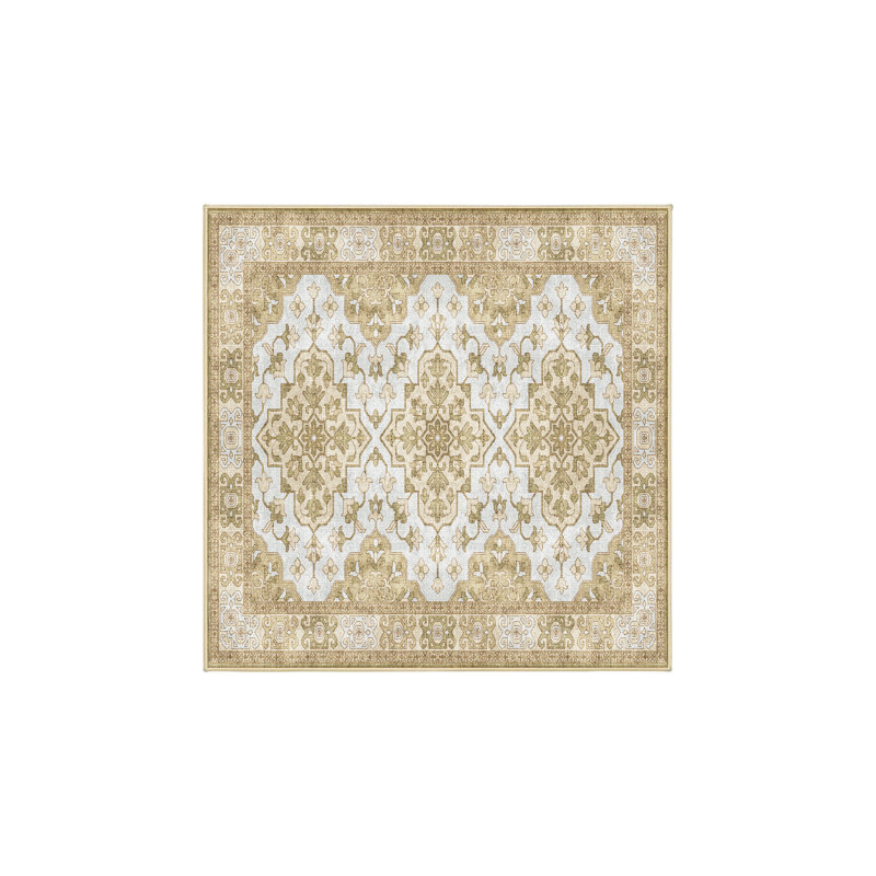 Flemke Hand Loomed Washable Oriental Indoor Rug, Square 3'
