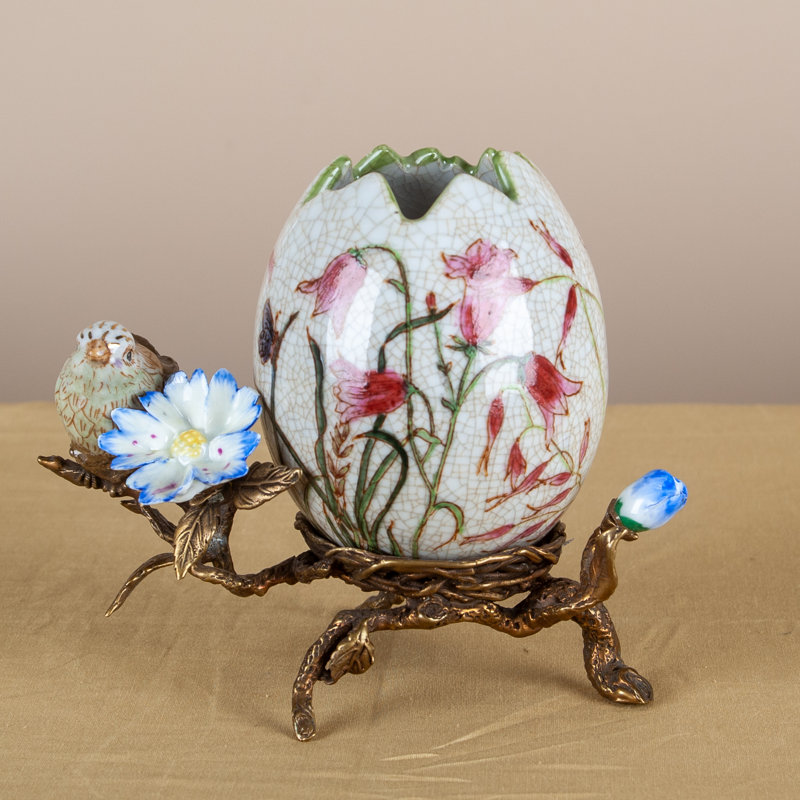 Willow Bird Handmade Porcelain China Table Vase
