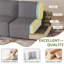 Modern 220CM 3-Seater Corduroy Sofa With Ultra-Wide Square Armrests, Cup Holders and Storage Pockets-1175750329