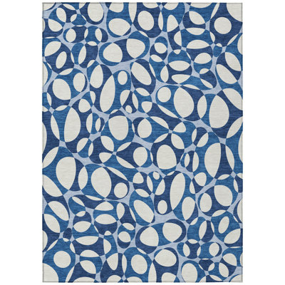 Machine Washable Indoor/Outdoor Chantille ACN2536 Abstract Rug