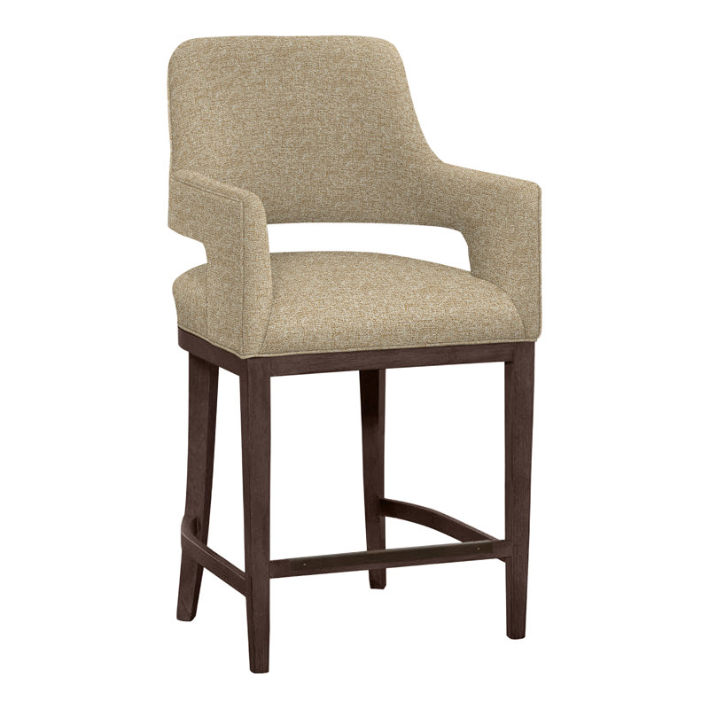 Tabouret de bar et de comptoir Josie, Tabac, Orge 8789, Tabouret de comptoir (siège d'une hauteur de 26,5