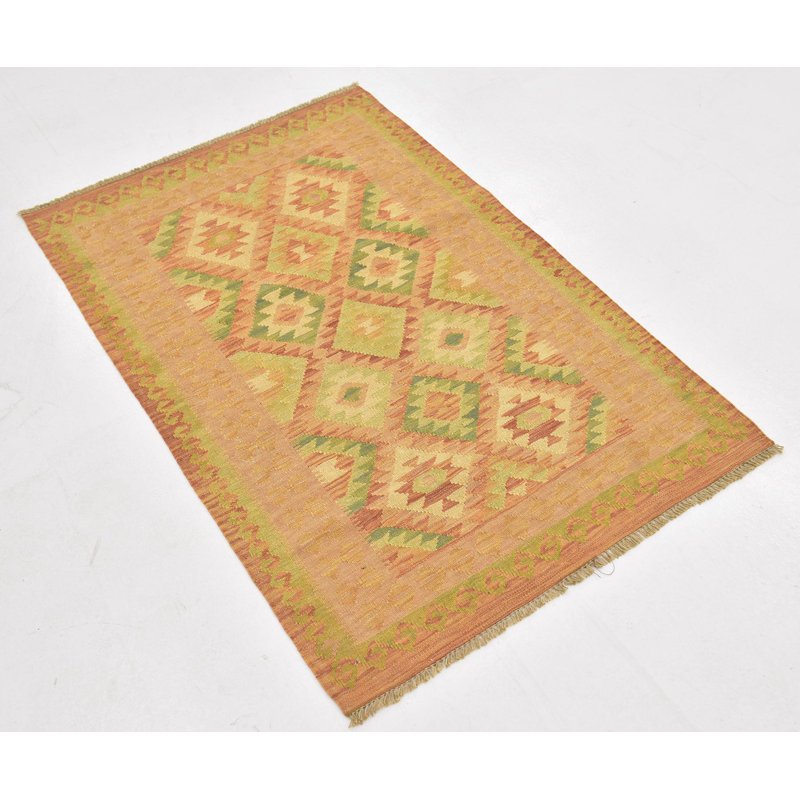 Tapis de la zone en laine noué la 2 pi 7 po x 4 pi one-of-kind-main Elland