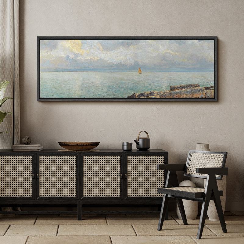«Coastal Ocean Scenery Relaxing Calm», impression sur toile encadrée surdimensionnée, H 20 po x l 60 po