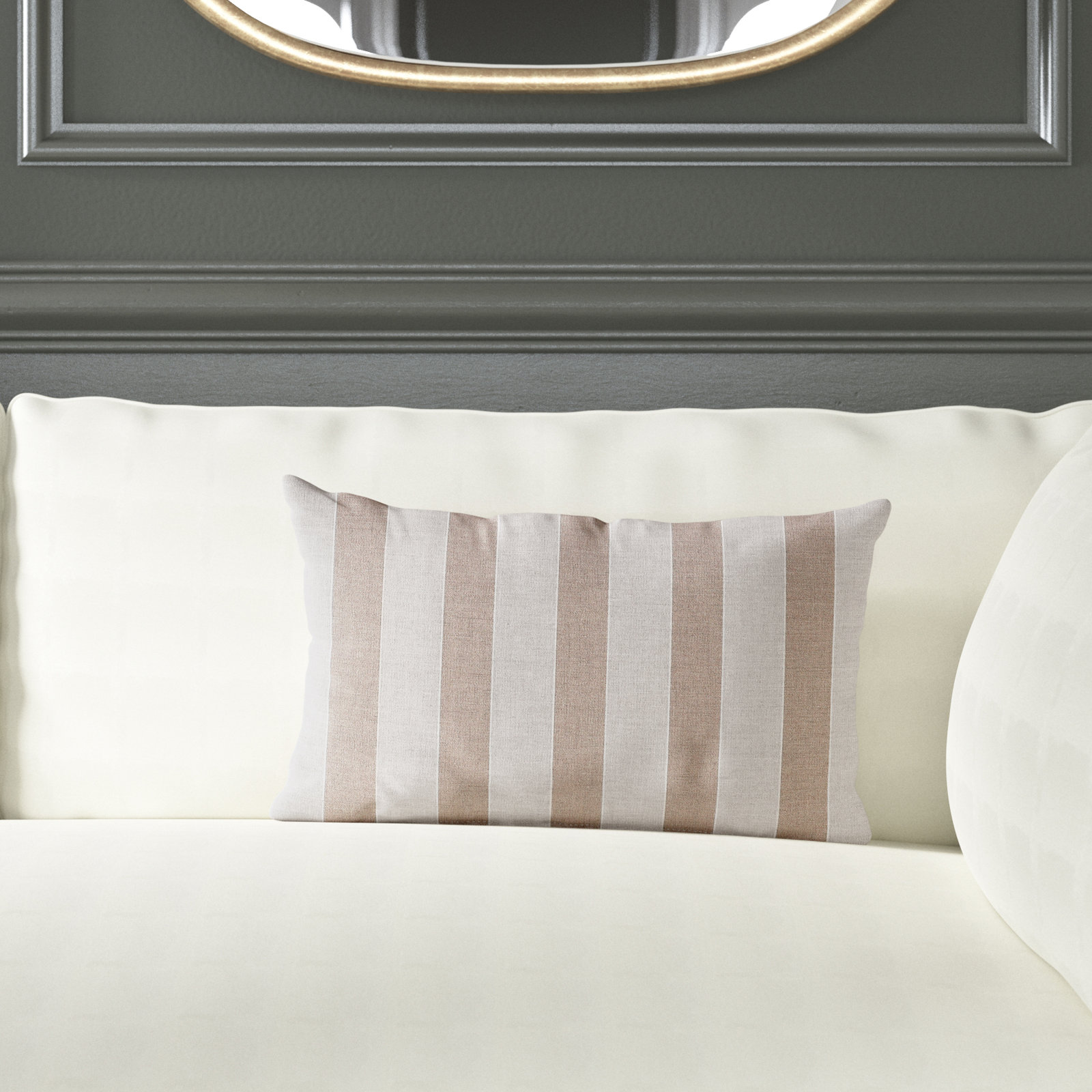 Dorian Striped Indoor/Outdoor Lumbar Throw Pillow, 12" x 24"