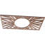 38"W x 19"H x 14 1/4"ID x 1/4"T Hoover Wood Fretwork Pierced Ceiling Medallion, Alder-63412198-63412196
