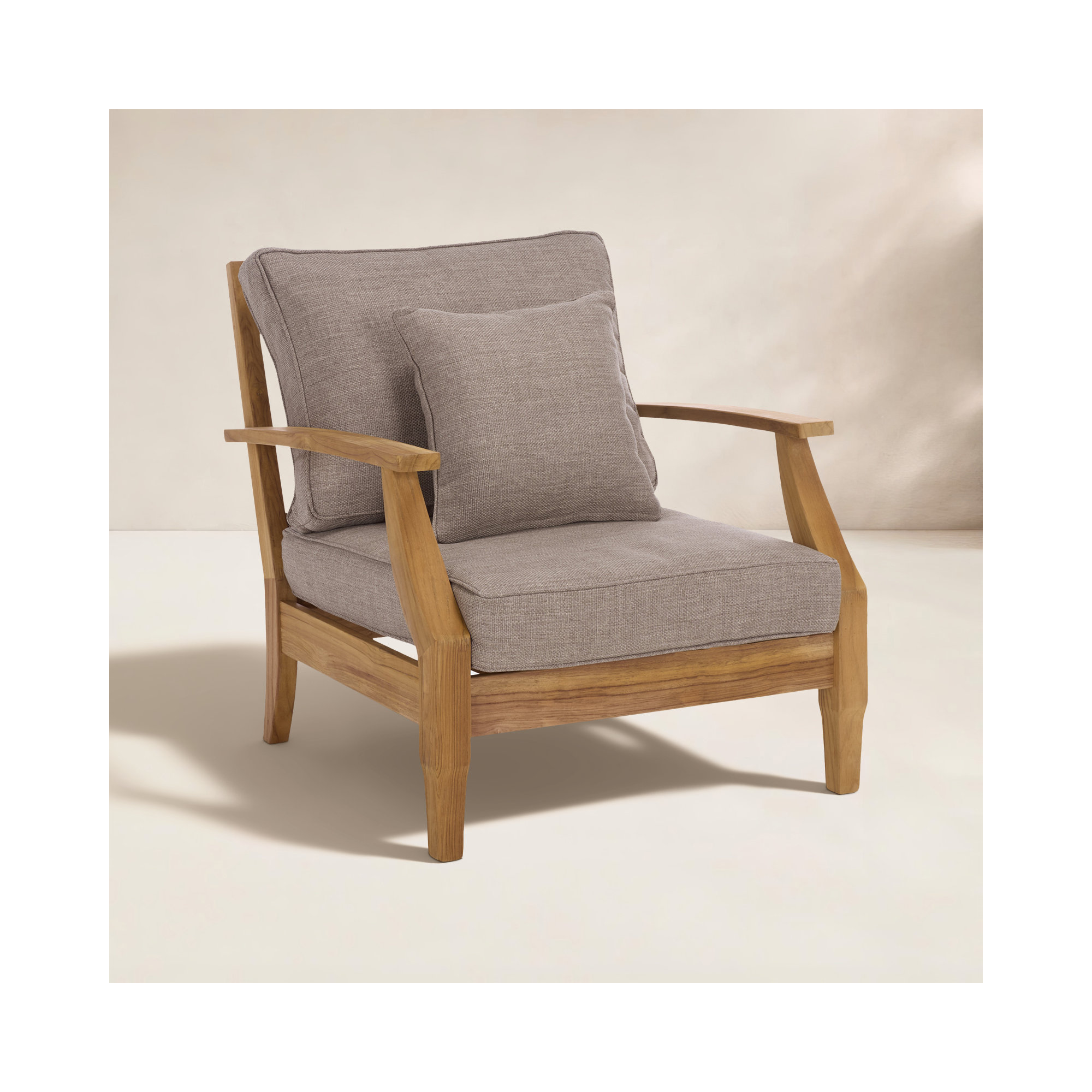 Clairmont Teakwood Patio Armchair, Taupe