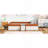 Twin Size Upholstered  Daybed Frame With Fence And Stairs,(BROWN+WHITE)-1054122500