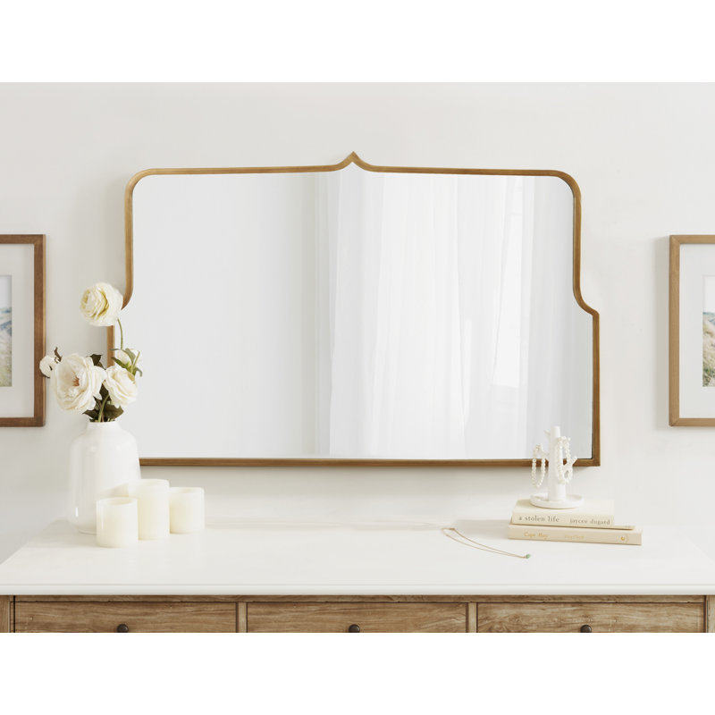 Keris Wide Arch Mirror, Gold, 24" x 37"