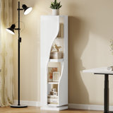 Chalese 360° Rotating Bookshelf, 4 Tiers Corner Shelf, Rotating Bookcase For Bedroom, Living Room